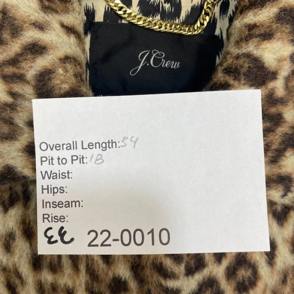 J. Crew Animal Trench Coat Double Leopard 00 Wool Textured - Picture 13 of 13
